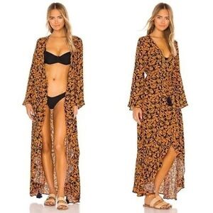 NWT Maaji Sunset Elixir Kimono Wrap Cover Up Long Floral Dress
